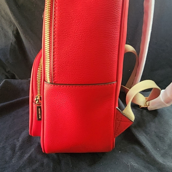 $558! NWT Michael Kors Red Leather Backpack - Picture 2 of 7